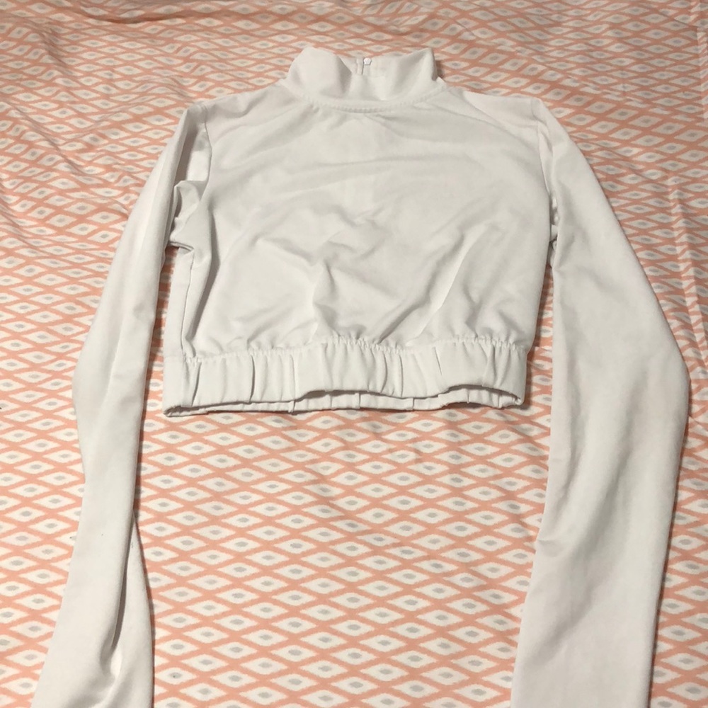 White cheerleading bodysuit